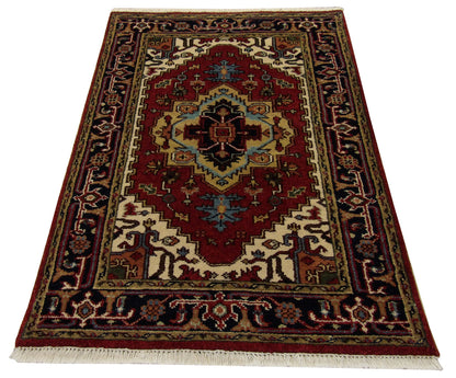 Persian Heriz rug border detail