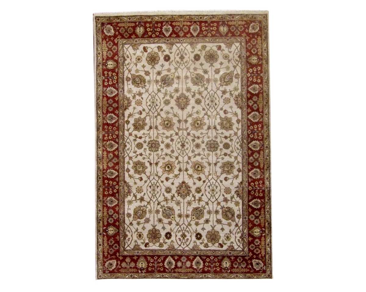 Chobie Antique hand-knotted wool rug in Beige, 6'0" x 9'0", SKU W919