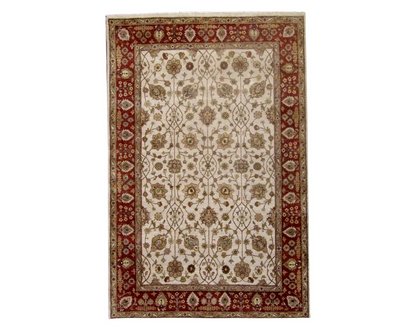 Chobie Antique hand-knotted wool rug in Beige, 6'0" x 9'0", SKU W919