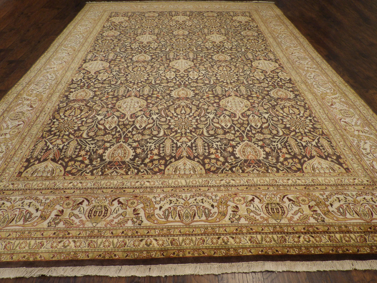 Back of Fine Persian Haji Jalili hand-knotted rug