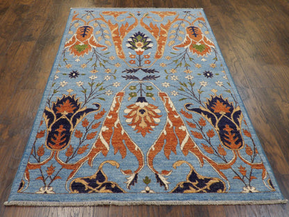 Transitional Ikat Design Natural Dye rug corner detail