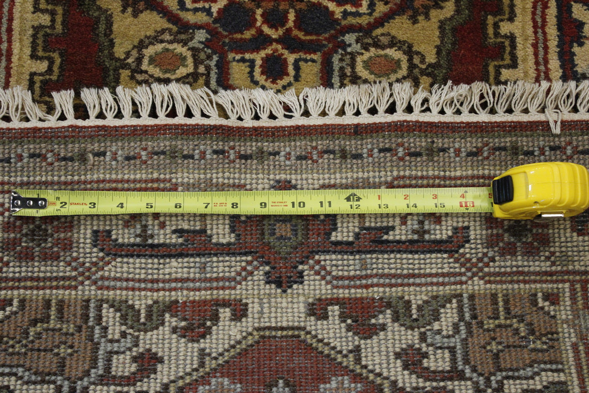 Back of Tribal Indo Heriz hand-knotted rug