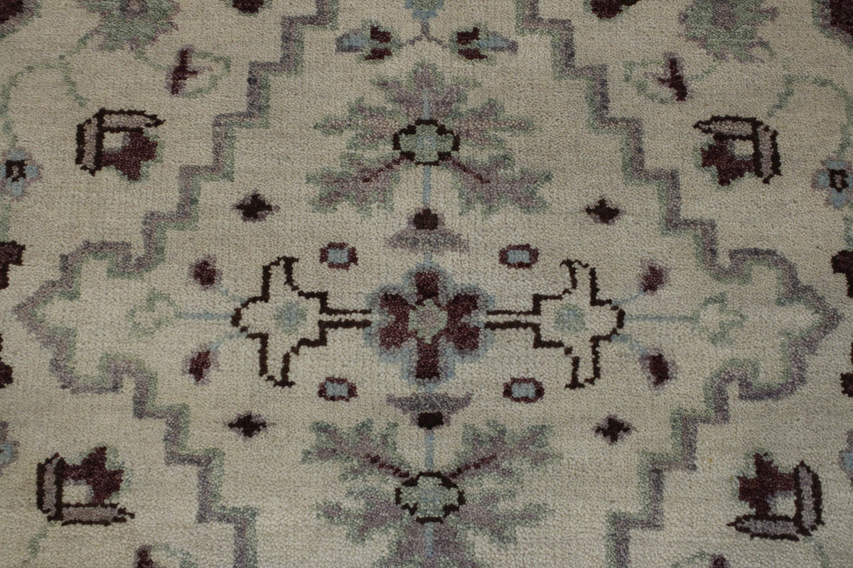 Back of Tribal Heriz Oushak hand-knotted rug