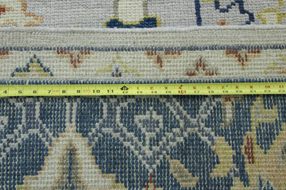 Close-up of wool pile, Blue & Beige rug