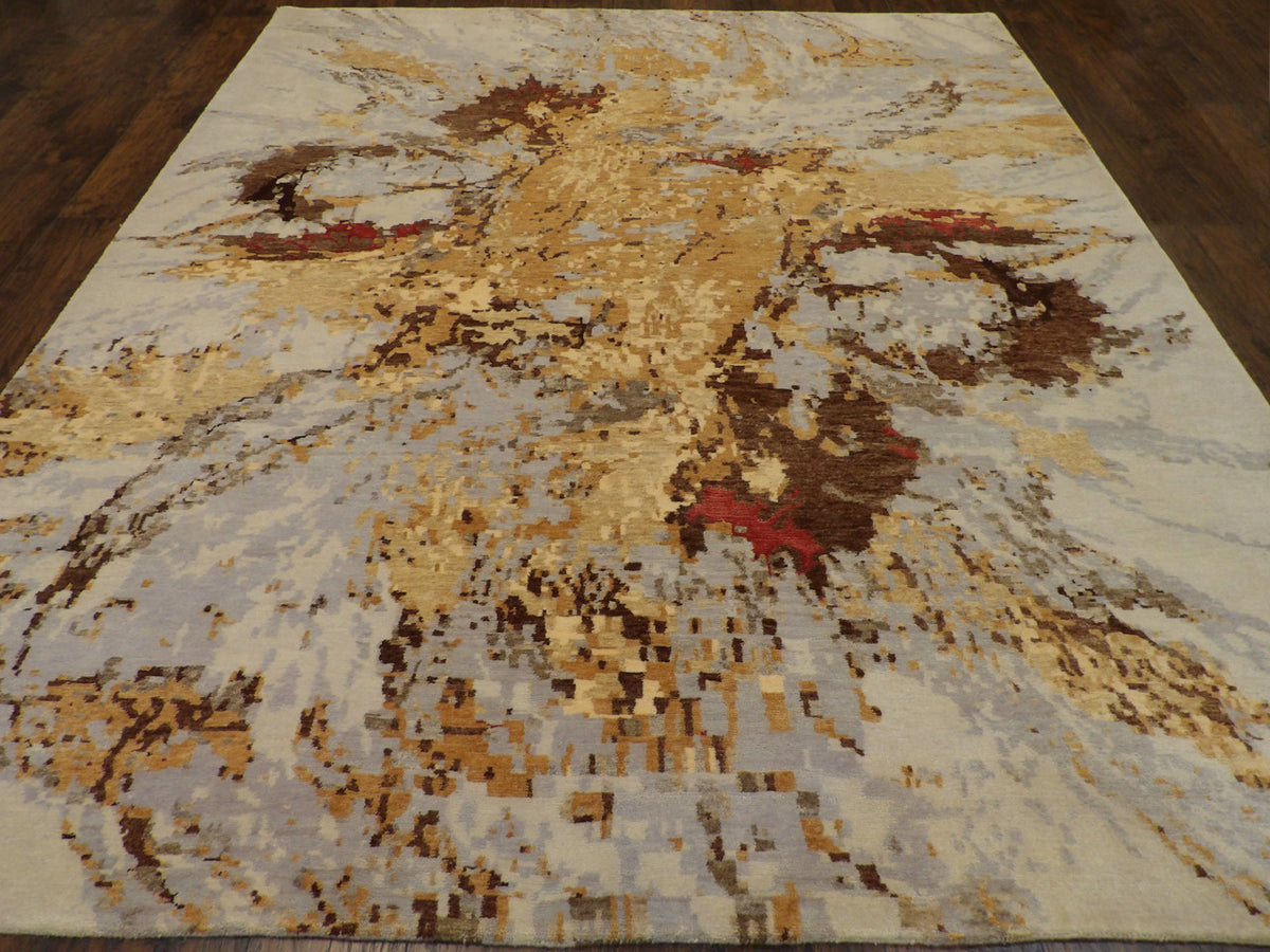 Full view of modern abstract rug