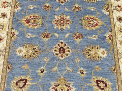 Kashan Oushak / Peshawar hand-knotted wool runner in Blue, 2'8" x 16'2", SKU w1166