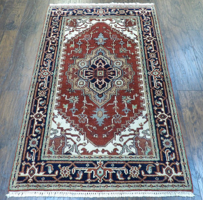 Tribal Sherapi rug corner detail