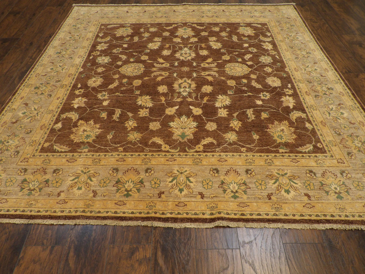 Close-up of wool pile, Brown & Gray rug