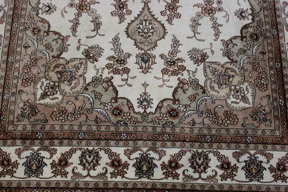 Traditional Sino Chinese Tabriz rug border detail