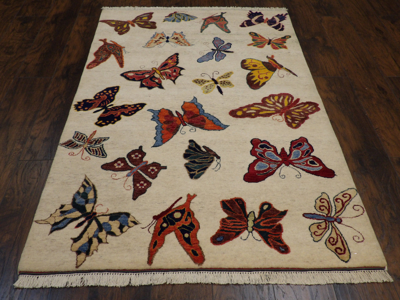 Close-up of wool pile, Multi-Color rug