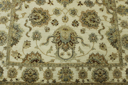 Back of Oushak Indo Ziegler hand-knotted rug