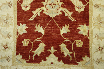 Back of Oushak Chobi hand-knotted rug