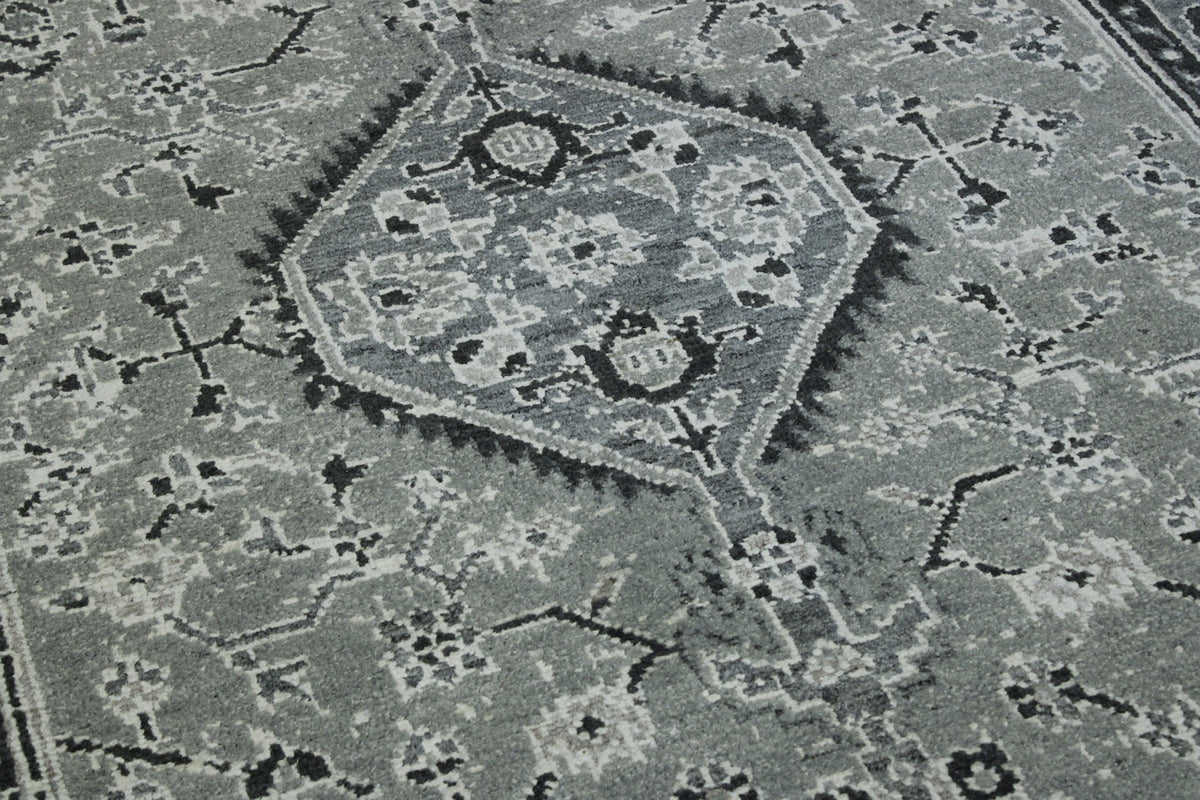 Close-up of wool pile, Gray rug