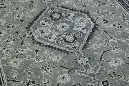 Close-up of wool pile, Gray rug