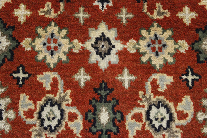 Tribal Indo Heriz rug border detail