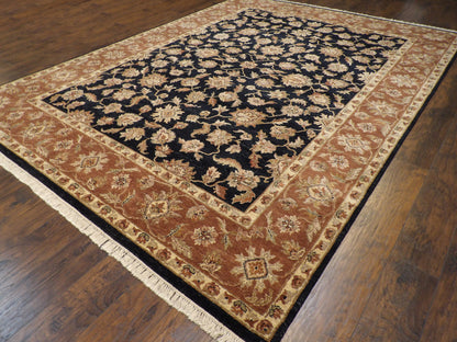 Ziegler Traditional hand-knotted wool rug in Black, 9'0" x 12'0", SKU w240