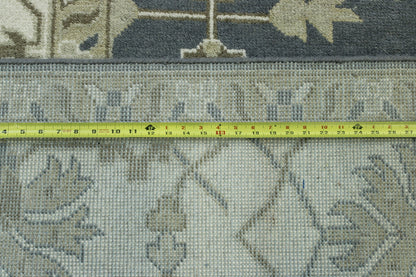 Close-up of wool pile, Blue & Beige rug