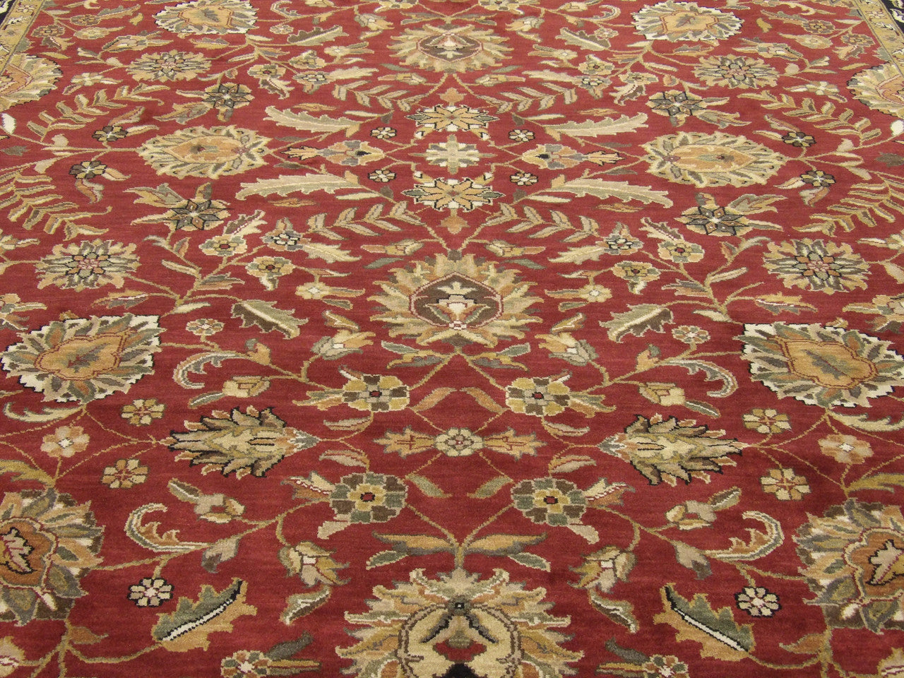 Back of Jaipur Kashan hand-knotted rug