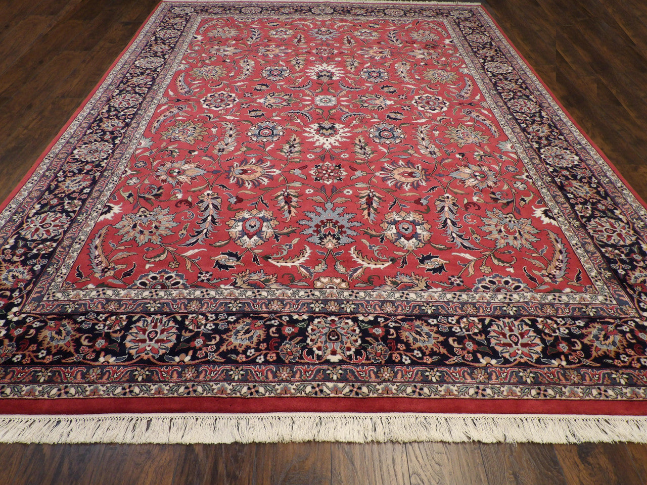 Close-up of wool pile, Blue & Red rug