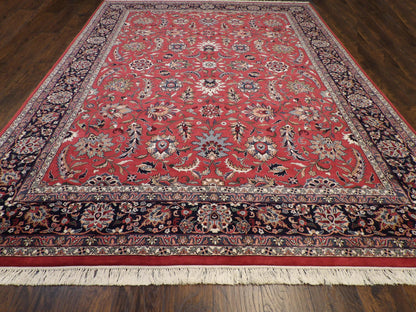 Close-up of wool pile, Blue & Red rug