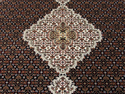 Back of Fine Persian Mahi Tabriz hand-knotted rug