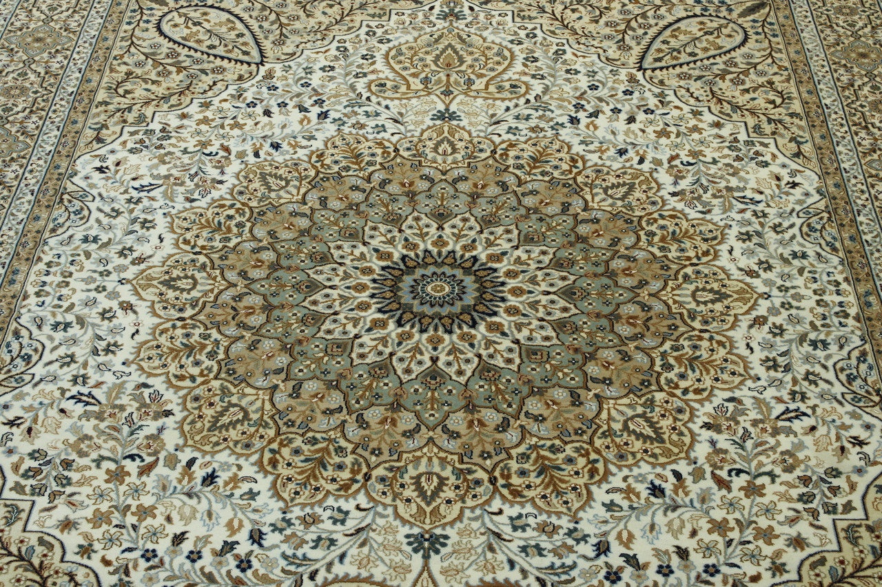 Back of Traditional Fine Qum hand-knotted rug