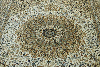 Back of Traditional Fine Qum hand-knotted rug