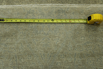 Oushak Bamiyan Chobi hand-knotted wool-silk rug in Blue, Beige & Gray, full view
