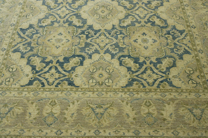 Back of Oushak Chobi hand-knotted rug