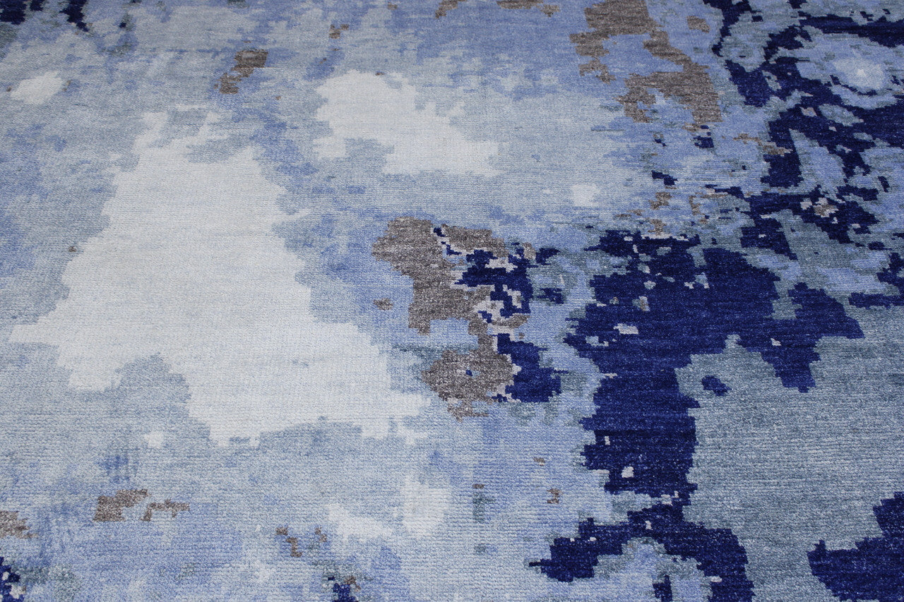 Modern Abstract Distress Design rug corner detail