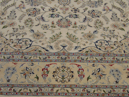 Fine Persian Nain rug border detail