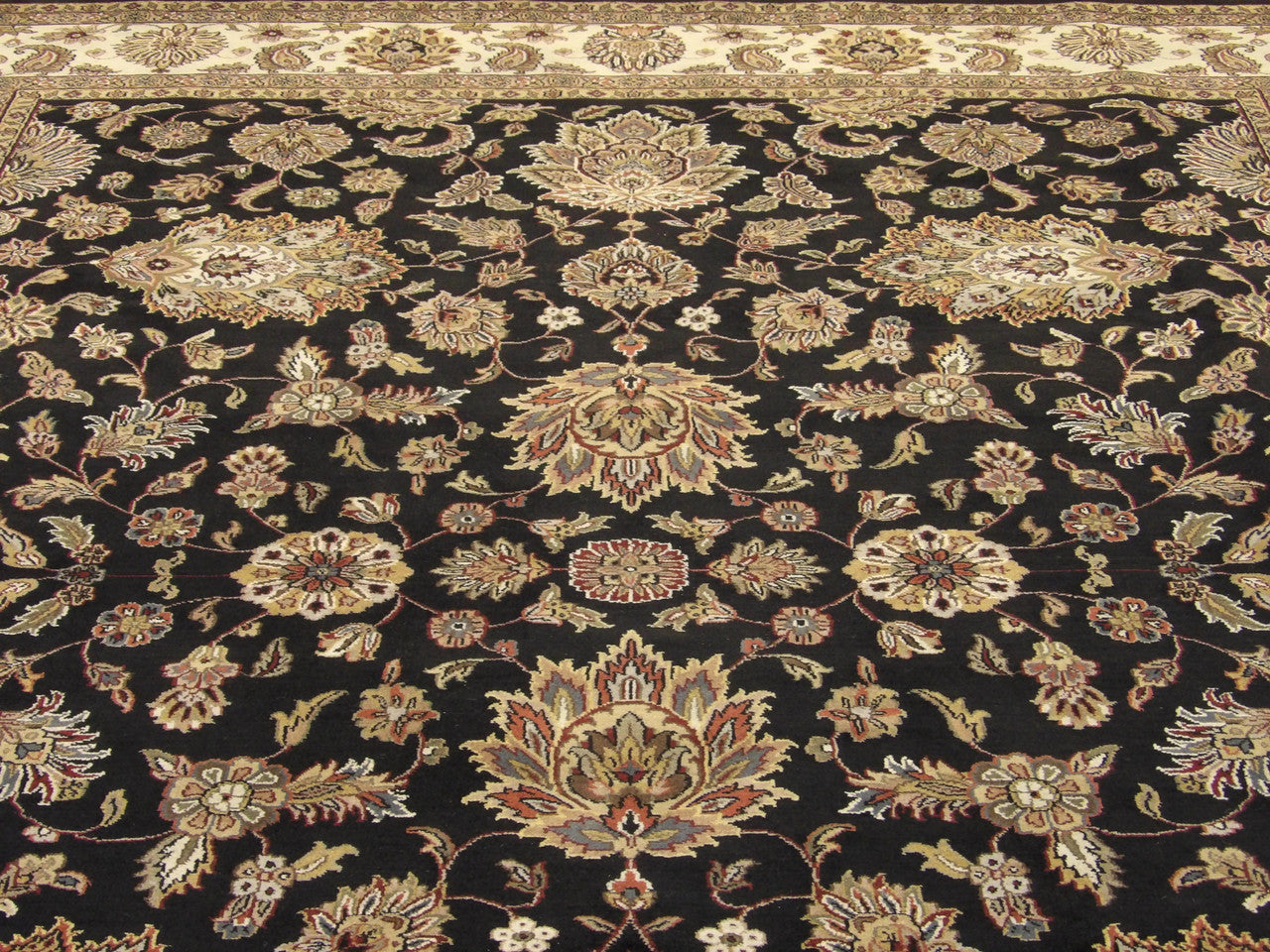 Back of Fine Persian Mashad hand-knotted rug
