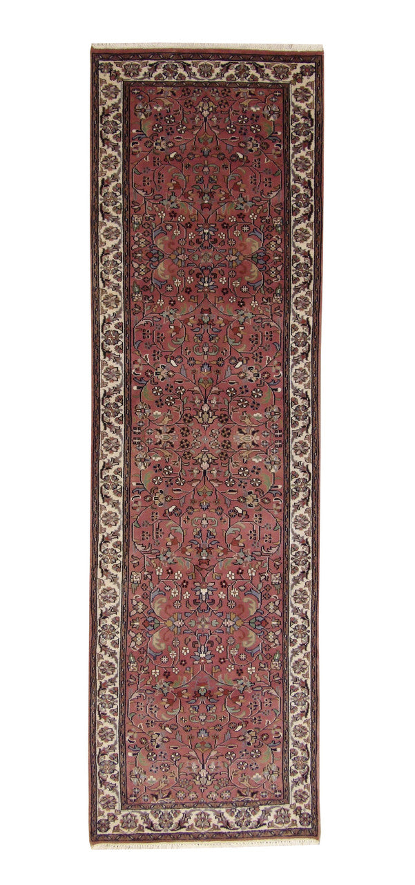 Pink 2'10" x 9'10" Traditional Fine Herati Hand knotted Wool Rug - Sku: w20003