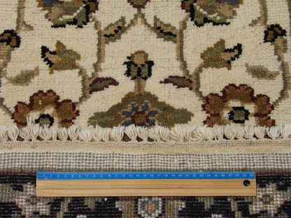 Black & Beige Turkish Knot Kashan Low Pile rug in room setting