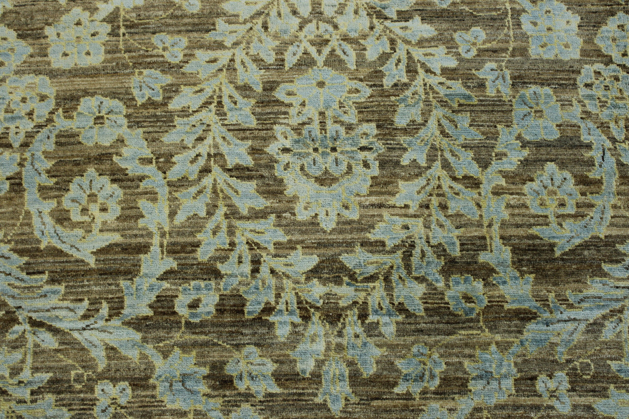 Transitional Suzani Design Chobi rug corner detail