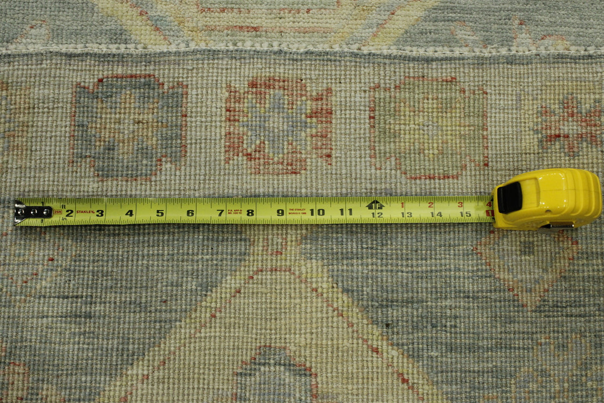 Oushak Wash Chobi hand-knotted wool rug in Blue, full view