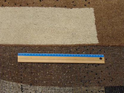 Black & Brown Modern rug in room setting