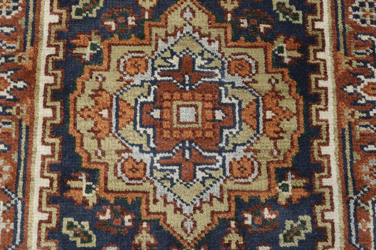 Full view of Tribal Indo Heriz rug