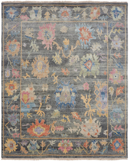 Hand knotted Wool & Silk Oushak Rug KAA8920