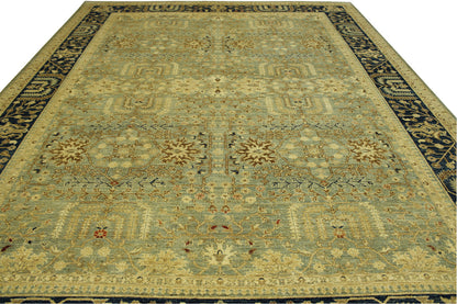 Close-up of wool pile, Blue & Green rug