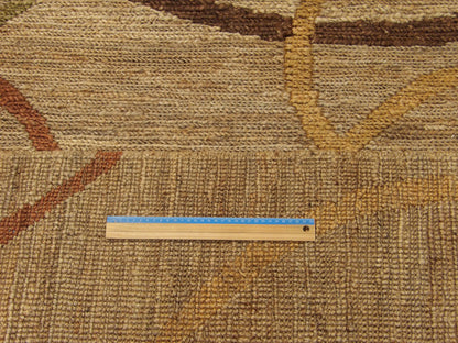 Brown & Beige Natural Jute Modern Indoor/Outdoor rug in room setting