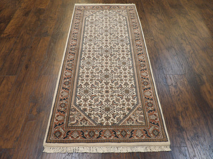 Beige & Rust Persian Herati Mir rug in room setting