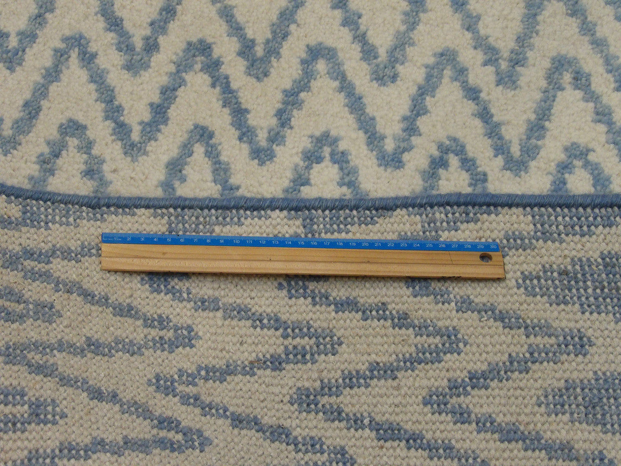 Blue & Beige Moroccan rug in room setting