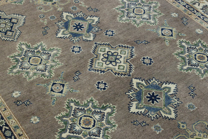Close-up of wool pile, Brown & Beige rug