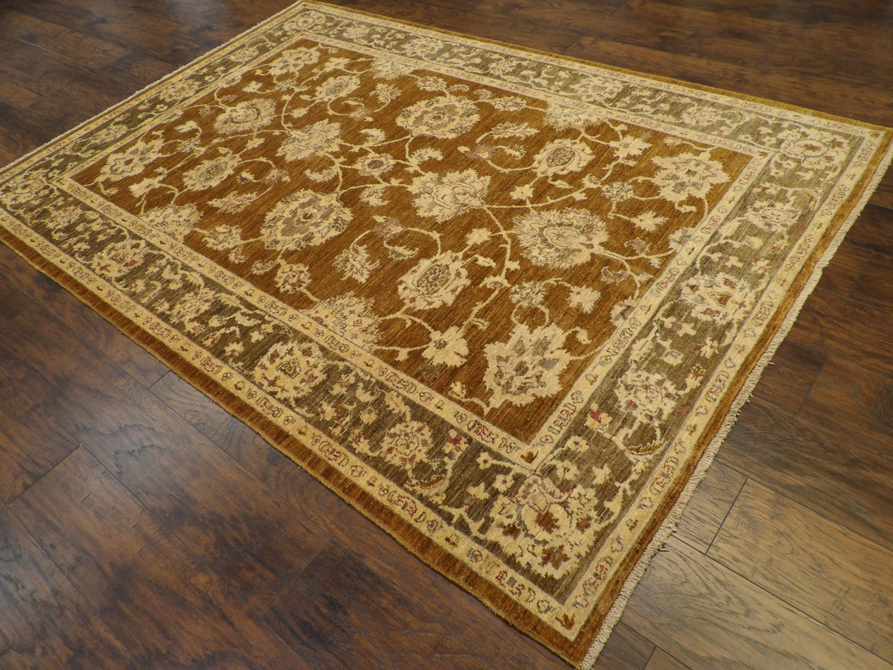 Full view of Oushak Chobi Natural Dye Antique Wash rug
