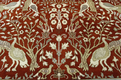 Close-up of wool pile, Red rug