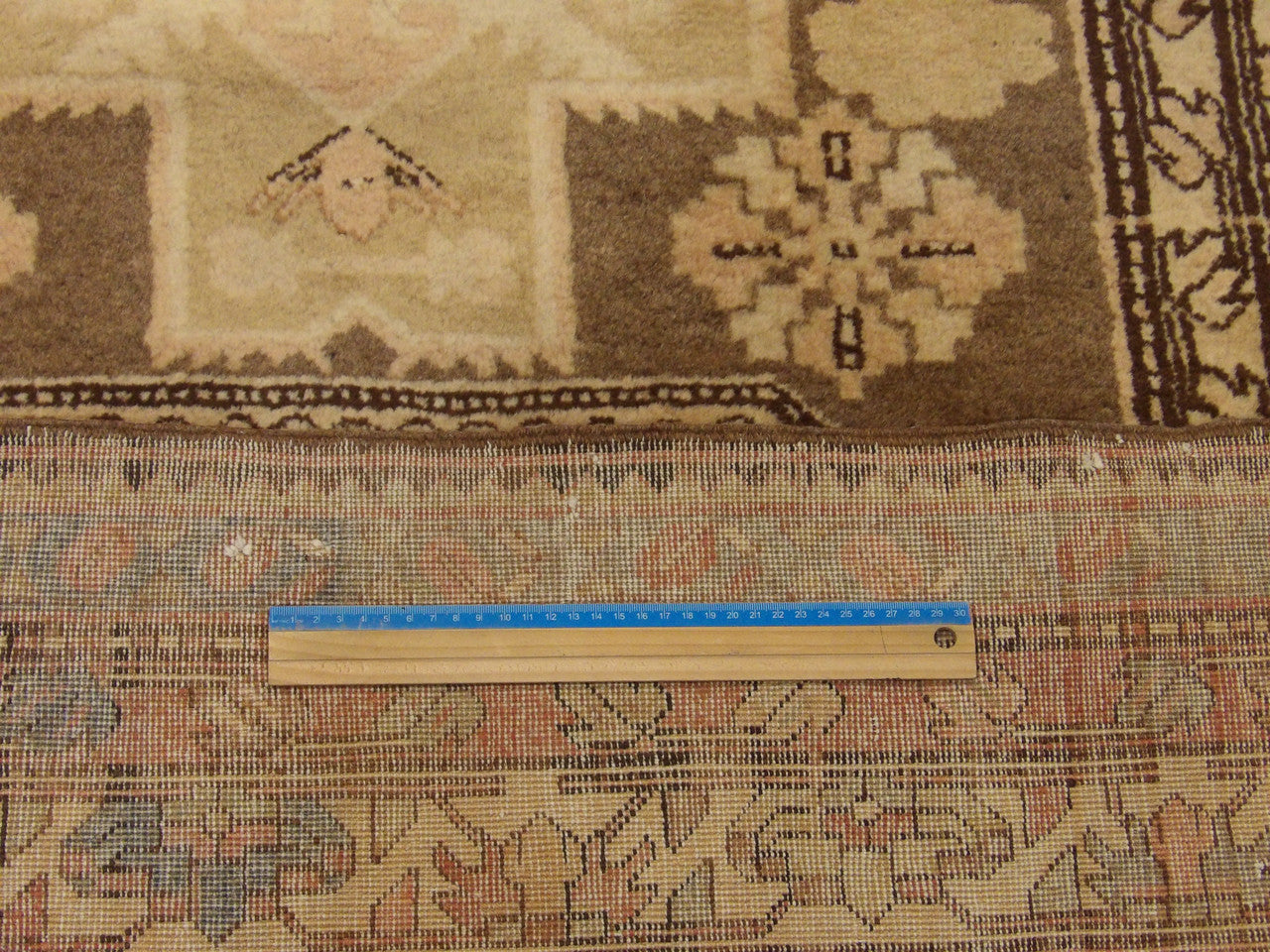 Full view of antique Khotan hand-knotted runner