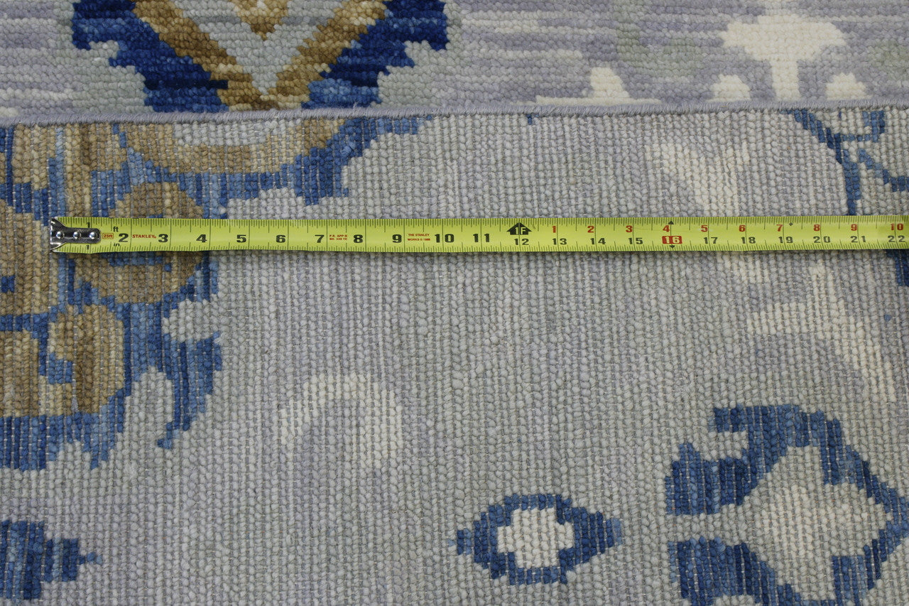 Blue & Gray Tribal Ikat Design rug in room setting