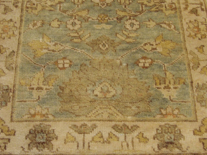 Wash Oushak rug border detail