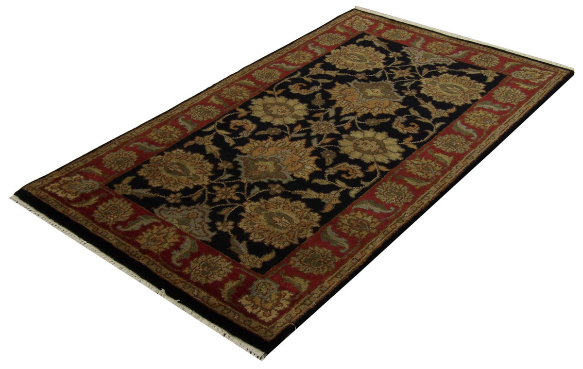 Close-up of wool pile, Black & Red rug